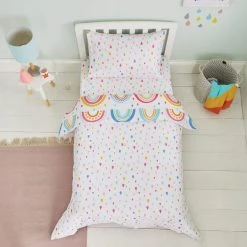 Elements Rainbow Reversible 100% Cotton Cot Bed / Toddler Duvet Cover And Pillowcase Set -pillowcase shop 1000182127 alt03