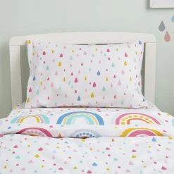 Elements Rainbow Reversible 100% Cotton Cot Bed / Toddler Duvet Cover And Pillowcase Set -pillowcase shop 1000182127 alt05