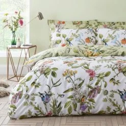 Dunelm Paradise Birds Green Oxford Pillowcase -pillowcase shop 1000182309 alt03