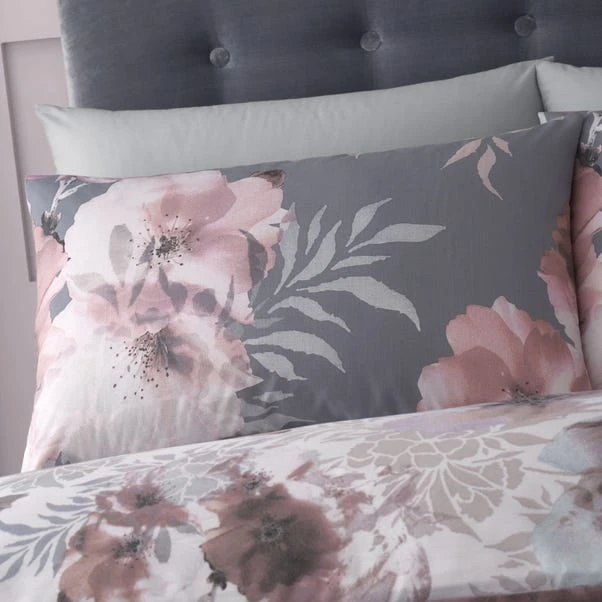 Catherine Lansfield Dramatic Floral Grey Duvet Cover And Pillowcase Set 4 Catherine Lansfield Dramatic Floral Grey Duvet Cover And Pillowcase Set - Image 2