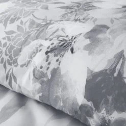 Catherine Lansfield Dramatic Floral Silver Reversible Duvet Cover And Pillowcase Set -pillowcase shop 1000184212 alt02