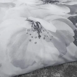Catherine Lansfield Dramatic Floral Silver Reversible Duvet Cover And Pillowcase Set -pillowcase shop 1000184212 alt03