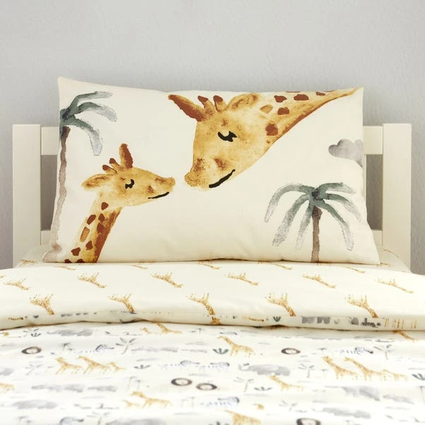 Dunelm Safari Natural 100% Cotton Cot Bed / Toddler Duvet Cover And Pillowcase Set 4 Dunelm Safari Natural 100% Cotton Cot Bed / Toddler Duvet Cover And Pillowcase Set - Image 2