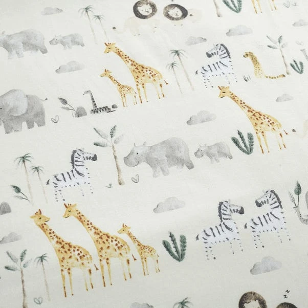 Dunelm Safari Natural 100% Cotton Cot Bed / Toddler Duvet Cover And Pillowcase Set 7 Dunelm Safari Natural 100% Cotton Cot Bed / Toddler Duvet Cover And Pillowcase Set - Image 5