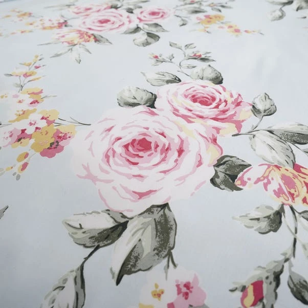 Catherine Lansfield Canterbury Duck Egg Floral Duvet Cover And Pillowcase Set 6 Catherine Lansfield Canterbury Duck Egg Floral Duvet Cover And Pillowcase Set - Image 4