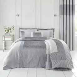 Dunelm Beverley Charcoal Embellished Luxe Duvet Cover And Pillowcase Set 8 Dunelm Beverley Charcoal Embellished Luxe Duvet Cover And Pillowcase Set -pillowcase shop 1000185678 alt01