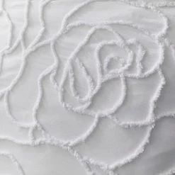 Dunelm Talia White Tufted 100% Cotton Duvet Cover And Pillowcase Set -pillowcase shop 1000185685 alt03