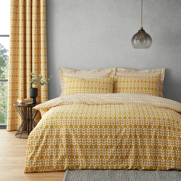 Elements Vete Ochre Reversible Duvet Cover And Pillowcase Set 4 Elements Vete Ochre Reversible Duvet Cover And Pillowcase Set - Image 2