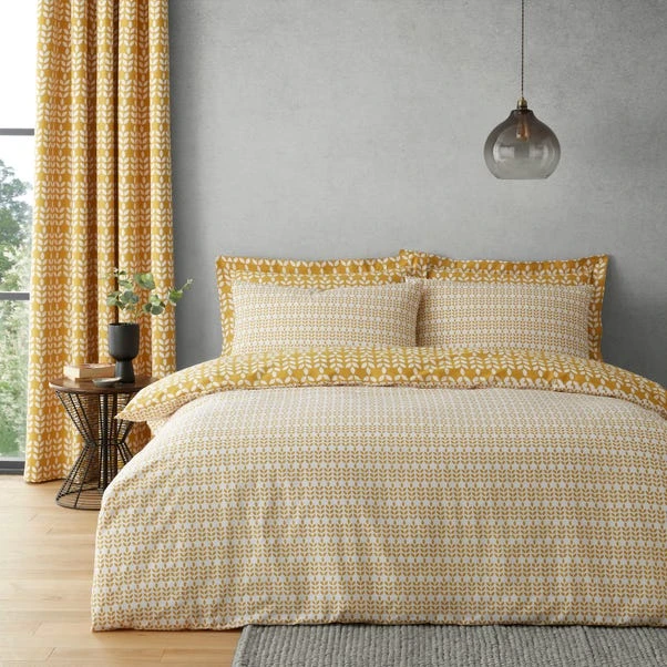 Elements Vete Ochre Reversible Duvet Cover And Pillowcase Set 5 Elements Vete Ochre Reversible Duvet Cover And Pillowcase Set - Image 3