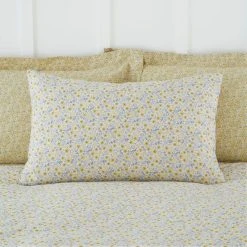 Dunelm Bessie Ditsy Floral Ochre 100% Cotton Reversible Duvet Cover And Pillowcase Set -pillowcase shop 1000185707 alt05