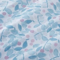 Dunelm Naive Floral Blue 100% Cotton Reversible Duvet Cover And Pillowcase Set -pillowcase shop 1000186786 alt05