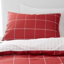 Dunelm Checked 100% Cotton Reversible Duvet Cover And Pillowcase Twin Pack Set -pillowcase shop 1000186818 alt03
