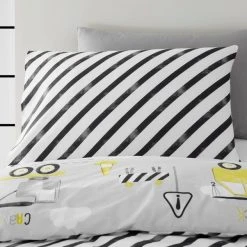 Dunelm Construction Grey 100% Cotton Reversible Duvet Cover And Pillowcase Set 11 Dunelm Construction Grey 100% Cotton Reversible Duvet Cover And Pillowcase Set -pillowcase shop 1000186824 alt03