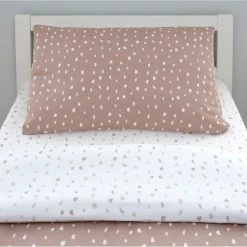 Dunelm Pink Spotted 100% Jersey Cotton Reversible Cot Bed / Toddler Duvet Cover And Pillowcase Set -pillowcase shop 1000186827 alt02