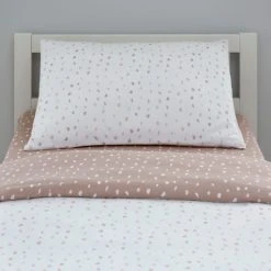 Dunelm Pink Spotted 100% Jersey Cotton Reversible Cot Bed / Toddler Duvet Cover And Pillowcase Set -pillowcase shop 1000186827 alt03