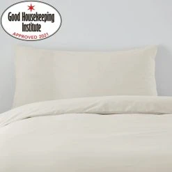 Dunelm Non Iron Plain Dye Kingsize Ivory Pillowcase Pair