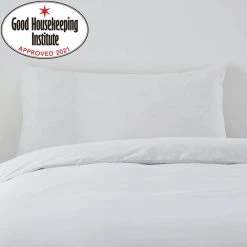 Dunelm Non Iron Plain Dye White Kingsize Pillowcase Pair