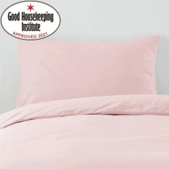 Dunelm Non Iron Plain Dye Dusky Pink Standard Pillowcase Pair