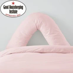 Dunelm Non Iron Plain Dye Dusky Pink V-Shaped Pillowcase