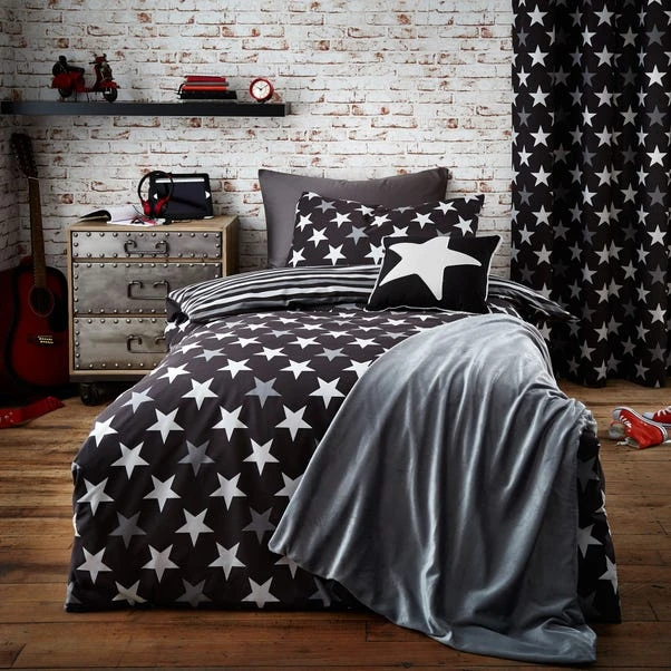 Dunelm Stars And Stripes Black Duvet Cover And Pillowcase Set 3 Dunelm Stars And Stripes Black Duvet Cover And Pillowcase Set
