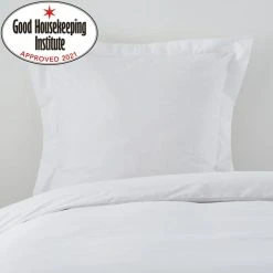 Dunelm Non Iron Plain Dye White Continental Square Pillowcase