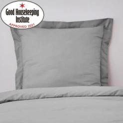 Dunelm Non Iron Plain Dye Slate Continental Square Pillowcase