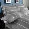 Dunelm Willington Grey Striped Woven Duvet Cover And Pillowcase Set -pillowcase shop 30243163