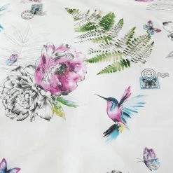 Dunelm Heavenly Hummingbird Reversible Duck Egg Duvet Cover And Pillowcase Set -pillowcase shop 30437768 alt03