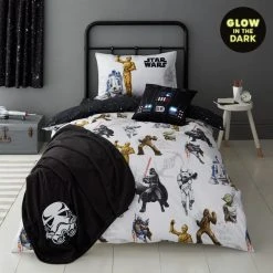 Disney Star Wars Glow In The Dark Duvet Cover And Pillowcase Set