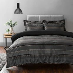 Dunelm Hudson Grey Duvet Cover And Pillowcase Set