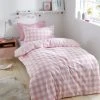 Dunelm Gingham Pink Duvet Cover And Pillowcase Set -pillowcase shop 30608078
