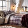 Dunelm Colville Check Plum 100% Brushed Cotton Reversible Duvet Cover And Pillowcase Set -pillowcase shop 30617069