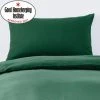 Dunelm Non Iron Plain Dye Hunter Green Standard Pillowcase Pair -pillowcase shop 30645146