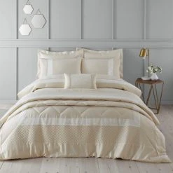 Dunelm Bardot Cream Duvet Cover And Pillowcase Set