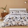 Elements Bako Reversible Geometric Natural Duvet Cover And Pillowcase Set