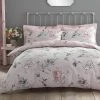 Dunelm Heavenly Hummingbird Grey & Blush Duvet Cover And Pillowcase Set -pillowcase shop 30660847