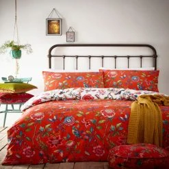 Riva Home Furn. Pomelo Orange Reversible Duvet Cover And Pillowcase Set