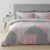 Catherine Lansfield Larsson Geo Pink Duvet Cover And Pillowcase Set -pillowcase shop 30678935