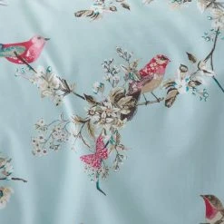 Dunelm Beautiful Birds Duck-Egg Duvet Cover And Pillowcase Set -pillowcase shop 30682967 alt04