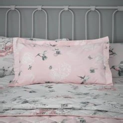 Dunelm Heavenly Hummingbird Blush Oxford Pillowcase