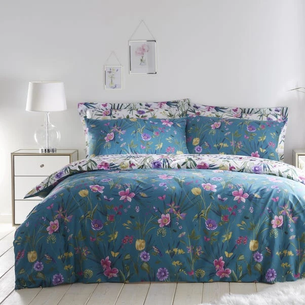 Dunelm Fleur Teal Duvet Cover And Pillowcase Set 3 Dunelm Fleur Teal Duvet Cover And Pillowcase Set