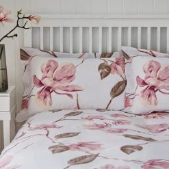 Dunelm Lois Large Floral Pink Oxford Pillowcase