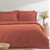 The Linen Yard Waffle Red Clay 100% Cotton Duvet Cover And Pillowcase Set 1 The Linen Yard Waffle Red Clay 100% Cotton Duvet Cover And Pillowcase Set -pillowcase shop 30703194
