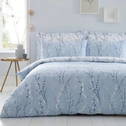 Dunelm Belle Blue Reversible Duvet Cover And Pillowcase Set