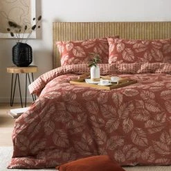 Furn Furn. Riva Japandi Red Duvet Cover And Pillowcase Set