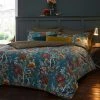 Paoletti Riva Bloom Teal 100% Cotton Duvet Cover And Pillowcase Set
