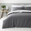 Dunelm Malvern Grey 180 Thread Count 100% Cotton Reversible Duvet Cover And Pillowcase Set -pillowcase shop 30711742