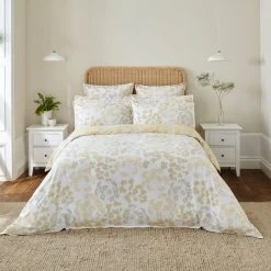 Dorma Daylesford 300 Thread Count Cotton Sateen Yellow Duvet Cover And Pillowcase Set
