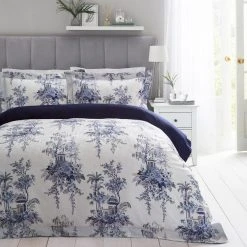 Dorma Madara Floral Reversible 100% Cotton Duvet Cover And Pillowcase Set