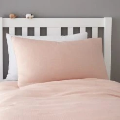Dunelm Mini Waffle Shell Pink 100% Cotton Duvet Cover And Pillowcase Set -pillowcase shop 30713961 alt01
